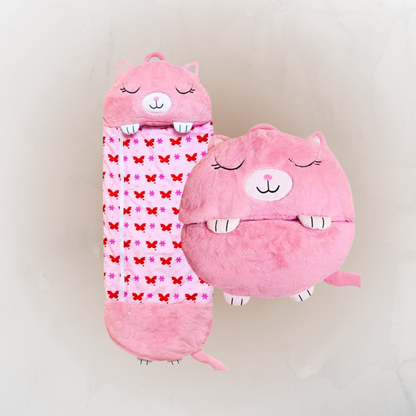 Saco de Dormir y Almohada Gatito